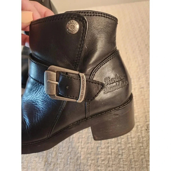 Harley-Davidson Motorcycle Khari Boots Black Leather Ankle Riding Women's 6.5 - Picture 6 of 12